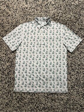 Swing Juice Golf Polo Shirt White Green Money Press All Over Print Men’s Large